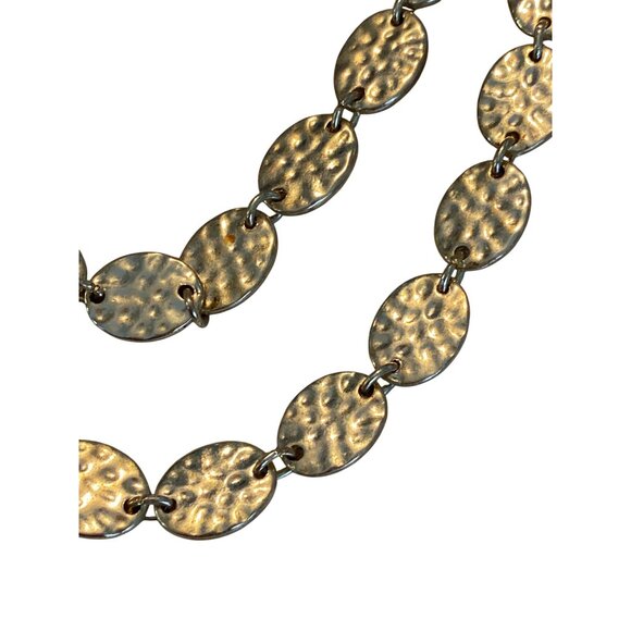 Gold-Tone Layered Disc Necklace With Chain Link & Lobster Clasp - Picture 7 of 14